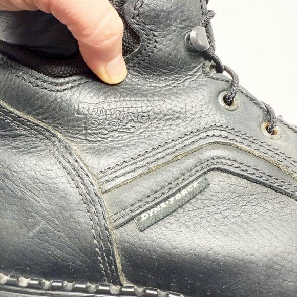 Red Wing Black Leather Steel Toe Safety Boots Men's Size 9.5 Lace Up Made in USA - Picture 4 of 9
